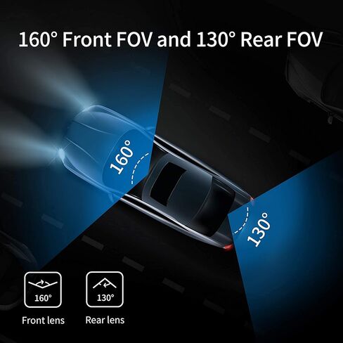 360 HK30 Dash Cam Front and Rear,160° Wide Angle, Color Night Vision, Premium Front 2K FHD Rear 1080P Dual Camera, 24hr Motion Detection Parking Mode, Loop Recording, Black in Saudi Arabia