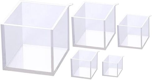 5PCS - 5, 4, 3 ", 2 ", 1.5 ", 1 "Transparent Silicone Cube molds for Resin Casting, Large deep Square epoxy Resin molds in Saudi Arabia