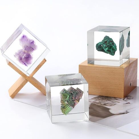 5PCS - 5, 4, 3 ", 2 ", 1.5 ", 1 "Transparent Silicone Cube molds for Resin Casting, Large deep Square epoxy Resin molds in Saudi Arabia