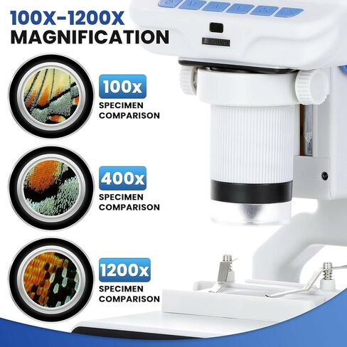AmScope - 4.3 inch Premium 1080P HD Portable LCD Digital Color Microscope with Dual-LED Illumination - DM140 in Saudi Arabia