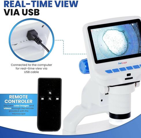 AmScope - 4.3 inch Premium 1080P HD Portable LCD Digital Color Microscope with Dual-LED Illumination - DM140 in Saudi Arabia