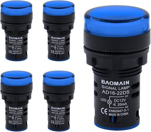 Baomain LED Indicator Pilot Light AD16 L22 AC/DC 12V 20mA Green Red Yellow Indicator lamp 3 Pieces in Saudi Arabia