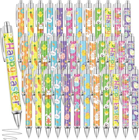 Yeaqee 48 Pcs Christmas Pens Christmas Retractable Ballpoint Pens Santa Claus Snowman Printing Pen 1.0 mm Black Gel Ink Pen for Xmas Winter Holiday Party Supplies in Saudi Arabia