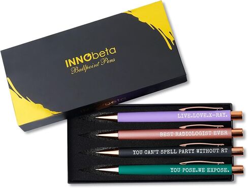 هدايا InnoBeta لأطباء الأشعة، مجموعة أقلام حبر جاف مكونة من 4 قطع، فكرة هدايا الأشعة في عيد الميلاد وأعياد الميلاد in Kuwait