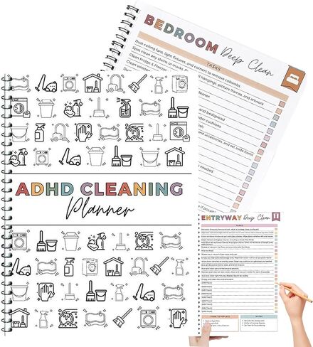 ADHD Cleaning Planner, Daily Weekly Monthly Household Cleaning Planner Schedule & Checklist Organizer, Stress-Free adhd Cleaning System for ADHD Minds with Reusable Pages in Saudi Arabia