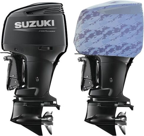 Blue Digital Camo Outboard Motor Cover for Mercury 75-115 HP 4 Stroke (2015-Present) | Made in USA to Stay on While You Run! | 114E in Saudi Arabia