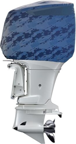 Blue Digital Camo Outboard Motor Cover for Mercury 75-115 HP 4 Stroke (2015-Present) | Made in USA to Stay on While You Run! | 114E in Saudi Arabia