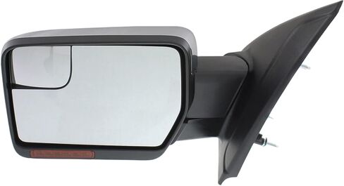 Garage-Pro Driver Side Power Heated Mirror for Ford F-150 2011-2014, Power Fold, Signal Light, Spotter Glass, Memory & Puddle Lamp, Chrome, Driver Side Mirror in Saudi Arabia