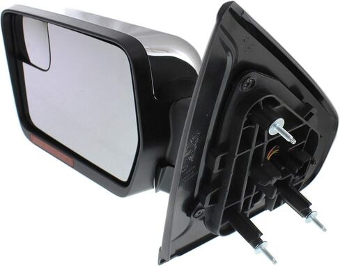 Garage-Pro Driver Side Power Heated Mirror for Ford F-150 2011-2014, Power Fold, Signal Light, Spotter Glass, Memory & Puddle Lamp, Chrome, Driver Side Mirror in Saudi Arabia