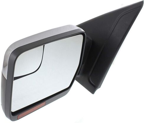 Garage-Pro Driver Side Power Heated Mirror for Ford F-150 2011-2014, Power Fold, Signal Light, Spotter Glass, Memory & Puddle Lamp, Chrome, Driver Side Mirror in Saudi Arabia