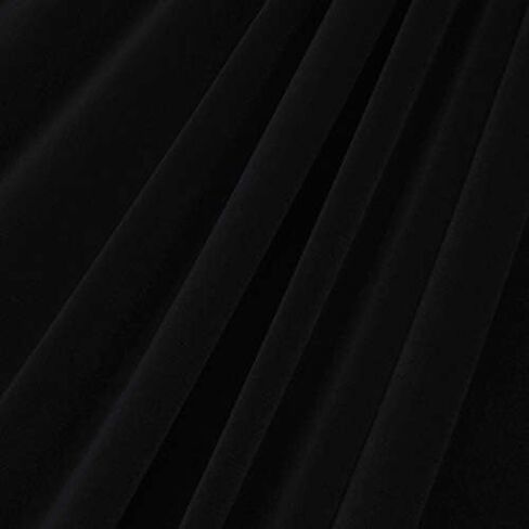 قماش مخملي فاخر قابل للتمدد في 4 اتجاهات من شركة Valentina Textile INC - ناعم وسلس ومتعدد الاستخدامات | عرض 58 بوصة | ألوان متعددة للتنجيد والأزياء والحرف اليدوية (1/2 ياردة، أسود) in Kuwait