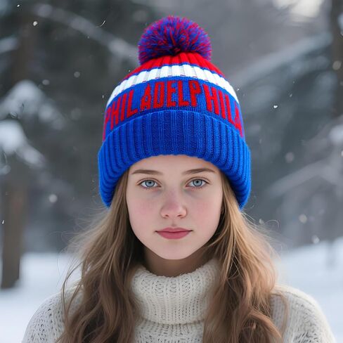 Baseball Team City Beanie Hat, Cuffed Knit Soft Headwear Hat for Women Men Youth, Sports Stylish Winter Hat, Gift for Fans in Saudi Arabia