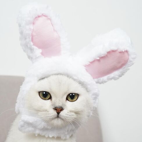 Dog Cute Costume Bunny Rabbit Hat Headband with Ears for Cats & Dogs Party Costume Easter Halloween Novelty Accessory Headwear (Large) in Saudi Arabia
