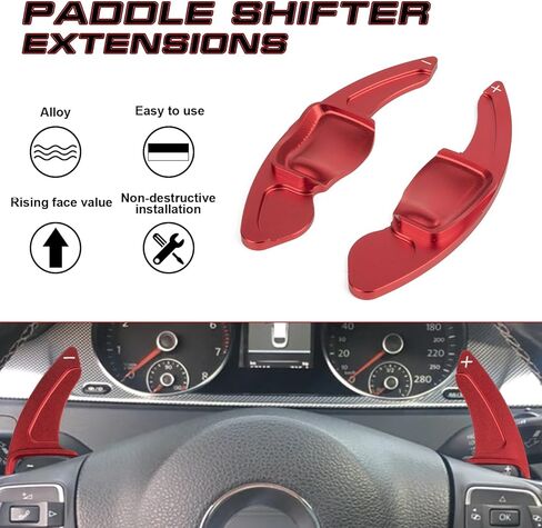x xotic tech غطاء ملحقات ناقل الحركة باللون الأحمر الرياضي متوافق مع Volkswagen MK6 Golf/GTI 2009-2014، CC 2008-2017، Jetta 2011-2017، Beetle 2013-2015 in Kuwait