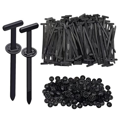 روابط سحاب مطورة (بدلاً من البراغي)، مثبتات بلاستيكية للسيارات، مشبك ربط كابل عالمي من النايلون، برشام ربط بسحاب، مشابك نايلون ملائمة، مشابك بطانة رفرف ذاتية القفل. حجم فتحة متكيف (50) in Kuwait