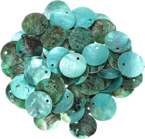 uxcell 65Pcs Capiz Shells, 1.5cm/0.6" Round Black Shells with a Hole for Seashell Wind Chimes Curtain Shell Garland DIY Jewelry Craft Wedding Home Decoration, Black in Saudi Arabia