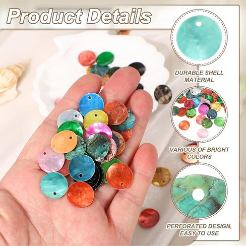 uxcell 65Pcs Capiz Shells, 1.5cm/0.6" Round Black Shells with a Hole for Seashell Wind Chimes Curtain Shell Garland DIY Jewelry Craft Wedding Home Decoration, Black in Saudi Arabia