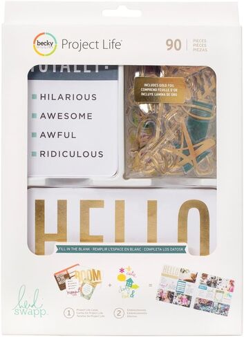 مجموعة أدوات Project Life Value Kit Heidi Swapp-Fill in The Blank-Gold Foil (90 قطعة) in Saudi Arabia
