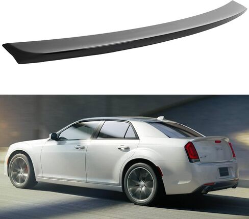 cciyu Factory SRT Style Rear Trunk Lip Spoiler Wing Fits for 2011-2023 for Chrysler 300 Racing Trunk Spoiler(ABS Glossy Black) in Saudi Arabia