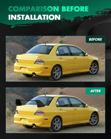 جناح سبويلر خلفي لسيارة ميتسوبيشي لانسر إيفولوشن EVO 7 8 9 2003-2007، جناح سبويلر للشفاه في صندوق السيارة أسود مثبت على التثبيت in Saudi Arabia