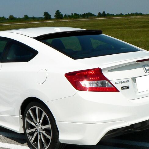 W-POWER، جناح سقف النافذة الخلفية متوافق مع 2012-2015 Honda Civic Coupe 2 باب، ABS خلفي لسقف النافذة الخلفية، غطاء بطة نافذة خفيف الوزن، أسود، 2013 2014 in Saudi Arabia