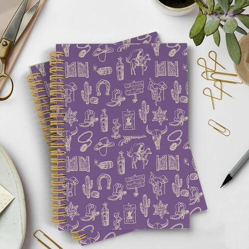 Western Spiral Notebook Journal, Western Cowboy Neutral Notebooks for Note Taking, Cowboy Gifts for Men, Neutral Hardcover Spiral Journal 5.5x8.3 Inches in Saudi Arabia