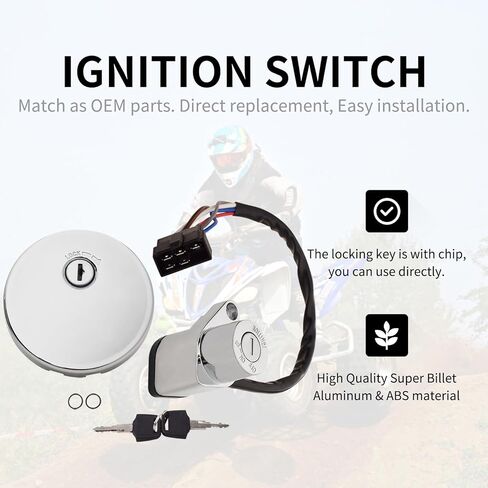 Compatible with Kawasaki Vulcan 800 VN800 Classic Drifter 1995-01 CNC Aluminum Motorcycle Ignition Switch Set Fuel Gas Cap Tank Cover Lock in Saudi Arabia