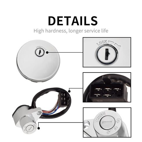 Compatible with Kawasaki Vulcan 800 VN800 Classic Drifter 1995-01 CNC Aluminum Motorcycle Ignition Switch Set Fuel Gas Cap Tank Cover Lock in Saudi Arabia