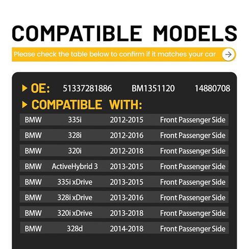 Power Window Regulator without Motor,Front Passenger Side,Compatible with BMW 320i 328i 330i 335i 340i 330e 328d,ActiveHybrid 3/M3,335i/328i/330i/320i/328d/340i xDrive,Replace# 51337281886 in Saudi Arabia