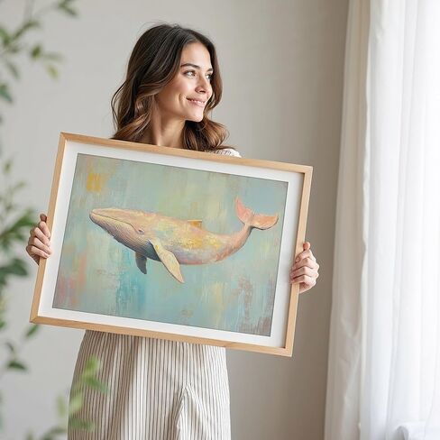 Sea Turtle Wall Art Print - Unframed - 8x10 | Beach Wall Decor | Farmhouse Décor | Office Wall Décor | Bathroom Décor Wall Art in Kuwait