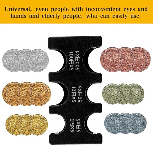 4 Pcs Japanese Yen Coin Holder, Japan Coin Organizer Storage Dispenser, Hard Case Organizer and Storage for Coins with 6 Slots, Portable Rectangle Coins Holder for Car in Saudi Arabia