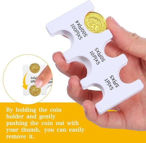 4 Pcs Japanese Yen Coin Holder, Japan Coin Organizer Storage Dispenser, Hard Case Organizer and Storage for Coins with 6 Slots, Portable Rectangle Coins Holder for Car in Saudi Arabia