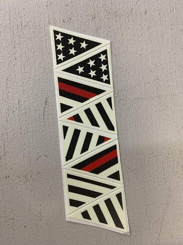 IdentiFire® American Flag Crown of Helmet Sticker, Reflective and photoluminescent (Glow in The Dark) (Black Thin Red Line) in Saudi Arabia