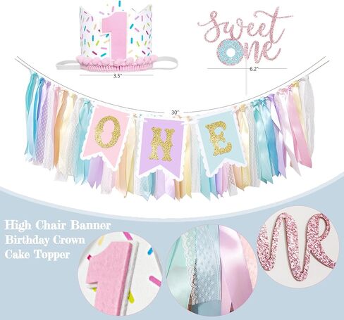 1st Birthday Decorations for Girl, 145pcs Sweet One Birthday Party Decorations Supplies, Donut 1st Birthday- Decoration Girl, Ice Cream Candy First Bday in Saudi Arabia