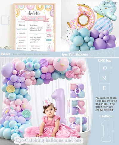 1st Birthday Decorations for Girl, 145pcs Sweet One Birthday Party Decorations Supplies, Donut 1st Birthday- Decoration Girl, Ice Cream Candy First Bday in Saudi Arabia