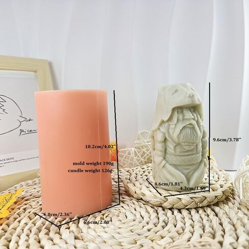 Silicone Candle Molds Odin ThorTyr Nordic Pagan Handmade Personalized Figure Mold Re-usable Nordic Wax Mould DIY Gifts Table Decoration (Green) in Saudi Arabia