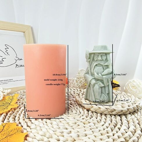 Silicone Candle Molds Odin ThorTyr Nordic Pagan Handmade Personalized Figure Mold Re-usable Nordic Wax Mould DIY Gifts Table Decoration (Green) in Saudi Arabia