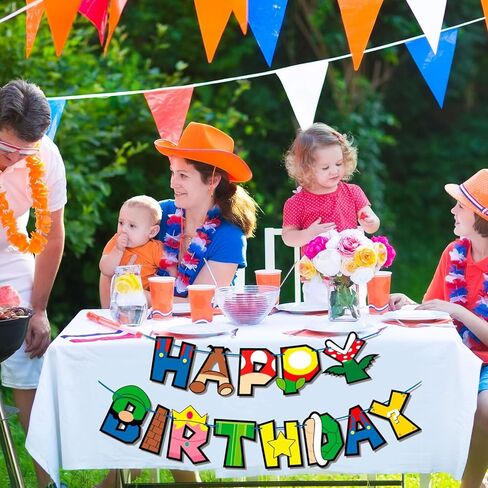 لافتة عيد ميلاد لألعاب الفيديو، لافتة حفلة عيد ميلاد سعيد للفتيات والأولاد وحفلات استحمام الطفل، لافتات حروف معلقة، موضوع ألعاب رائع، لوازم تزيين خلفية جدارية للغرفة in Saudi Arabia