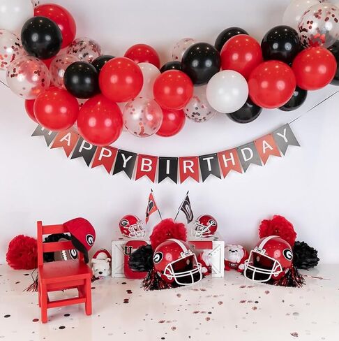 Black and Red White Balloons 50 Pack 12 Inch Latex Balloons with Confetti for Halloween Christmas Birthday Wedding New Year's Eve Valentine's Day Mother's Day Graduation Casino Party Decorations in Saudi Arabia