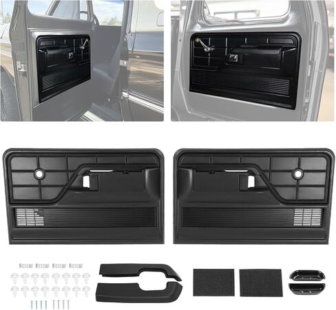 طقم لوحة الباب الداخلي الأمامي متوافق مع 1973-1979 Ford F100 F150 F250 F350 Bronco Door Trim Panel Arm Rest Pads Finger Cups البديلة لـ D3TZ-1023942-KT البلاستيك الصلب in Kuwait