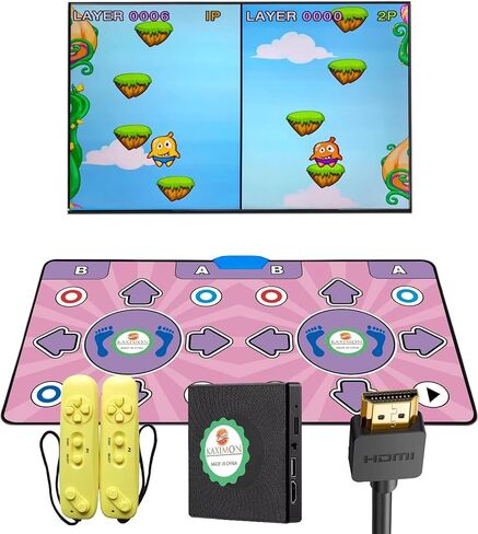 Dance Mats, Double Dance Mat with TV HD Port for Kids and Adults, Non-Slip Wireless Dance Pad with English Manual, Plug and Play, Christmas Birthday Gifts in Saudi Arabia