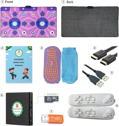 Dance Mats, Double Dance Mat with TV HD Port for Kids and Adults, Non-Slip Wireless Dance Pad with English Manual, Plug and Play, Christmas Birthday Gifts in Saudi Arabia