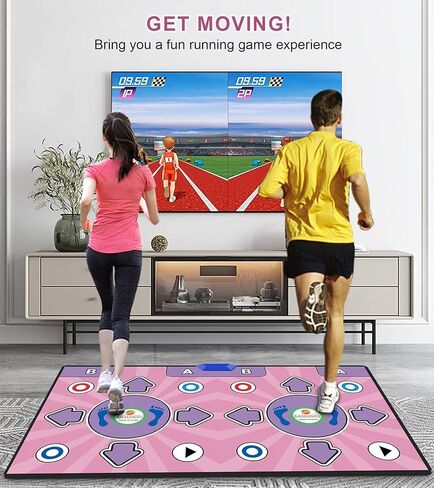 Dance Mats, Double Dance Mat with TV HD Port for Kids and Adults, Non-Slip Wireless Dance Pad with English Manual, Plug and Play, Christmas Birthday Gifts in Saudi Arabia