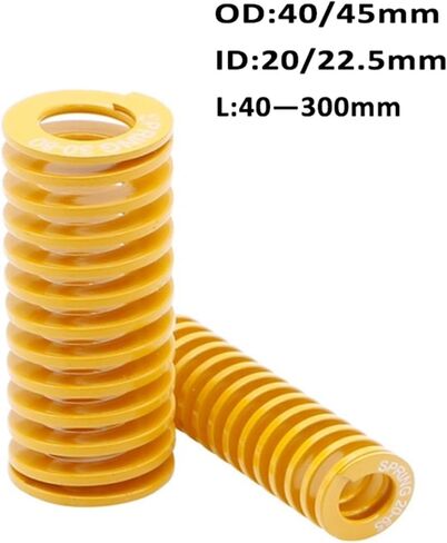 LJPshop-Compression Spring Outer Diameter 40mm 50mm Inner Diameter 20 25mm Length 40-300mm Yellow Screw Stamping Spring, Good Flexibility(90mm,50mm(1pcs)) in Kuwait