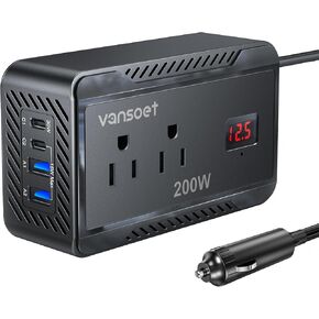 300W Car Power Inverter - Fast Charging PD 65W USB-C & QC3.0 Ports - 12V DC to 110V AC Converter for Vehicles with Multi-Protection in Kuwait