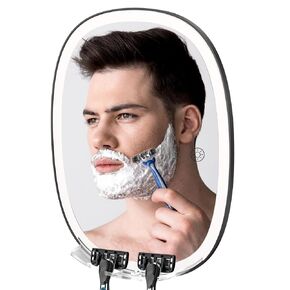 COSMIRROR Shower Mirror Fogless for Shaving with Multiple Razor Holders, No-Drilling Adjustable Fogless Mirror for Shower, Bathroom Anti-Fog Shaving Mirror Shatterproof & Waterproof for Men and Women in Kuwait