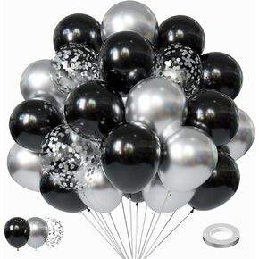 Black and Metallic Gold Balloons Set, 50PCS 12 Inch Black and Gold Confetti Balloons Party Decorations for Birthday, Graduation, New Years, Wedding, Engagement Party Decorations in Kuwait