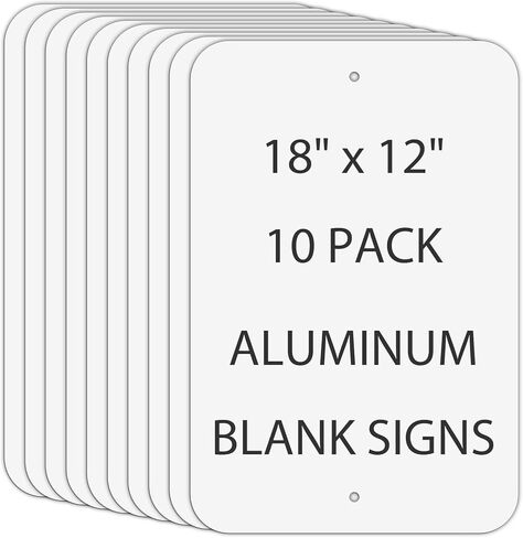 Blank Aluminum Signs 4-Pack, 18 x 12 Inches Blank Metal Sign, Write-On Sign, Blank Sublimation Sign, Rust Free Weather Resistant, Waterproof, Durable Ink, Easy to Mount Indoor or Outdoor Use in Saudi Arabia