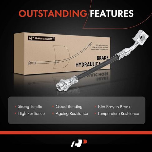 A-Premium Rear Passenger Outer Brake Hydraulic Hose Compatible with Chevy, Pontiac and Saturn Models - Cobalt 2005-2008, HHR 2008-2010, G5 2007-2010, Pursuit 2006, Ion 2004-2007 - Replace# 22720049 in Saudi Arabia
