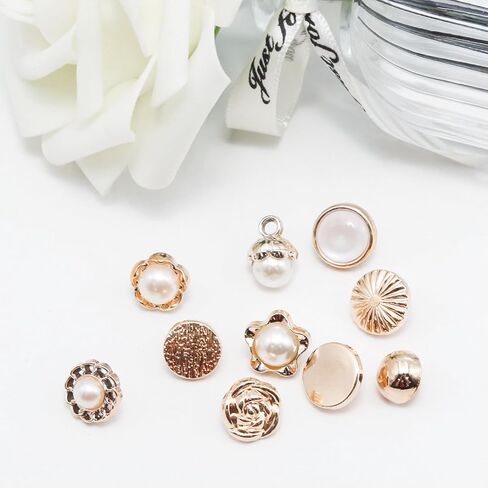 Lilaly 100 Pcs Assorted Pearl Buttons for Clothes, Button Covers for Women Blouses(Style 1) in Saudi Arabia
